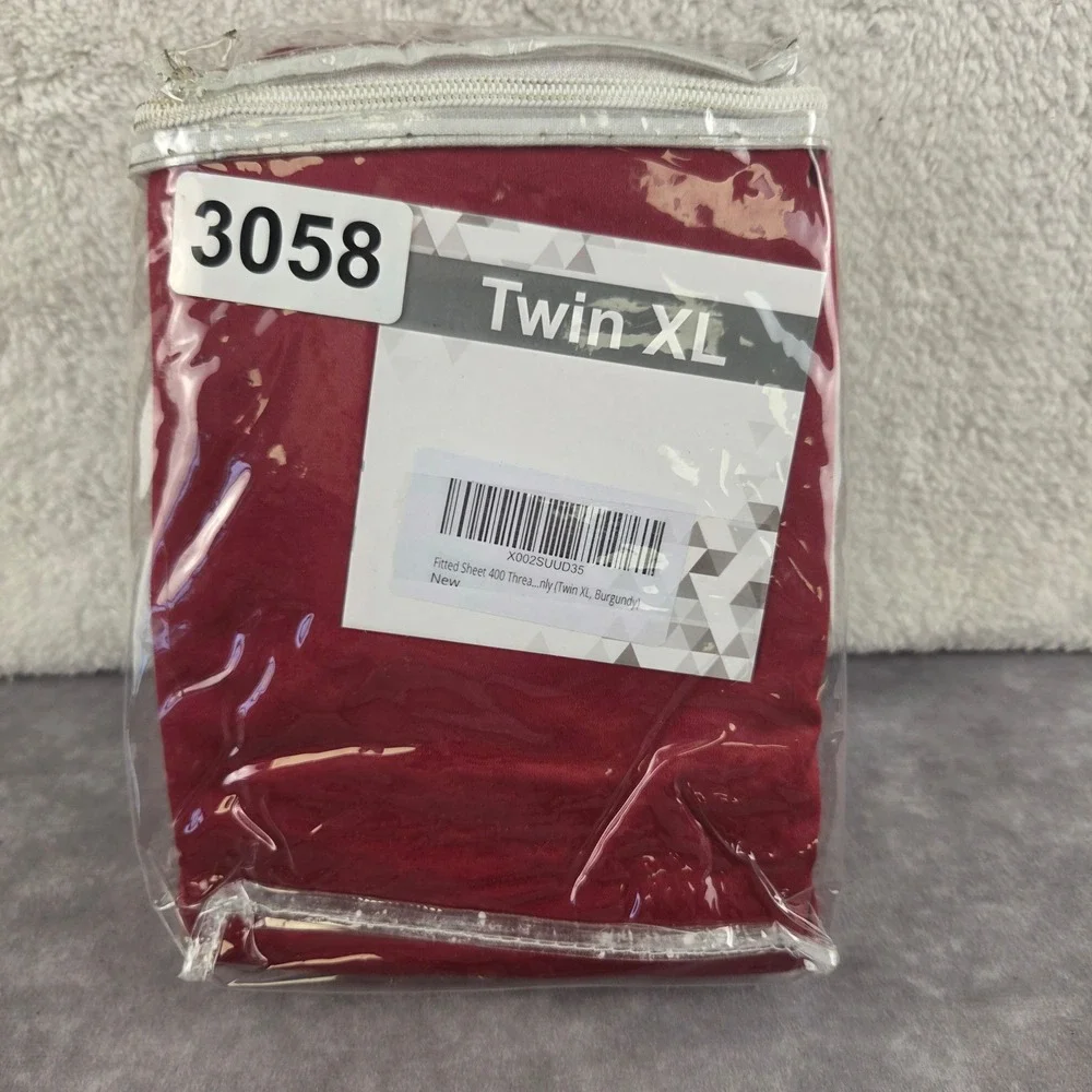 Greensboro Bedding Twin XL Fitted Sheet 100% Cotton 400TC Burgundy 15in Pocket